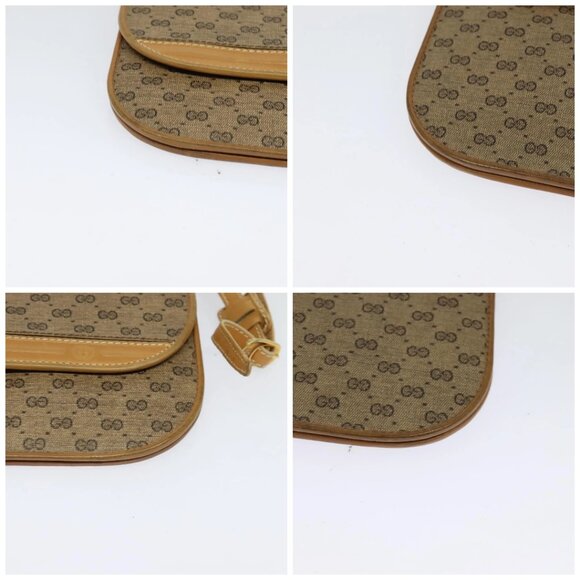 GUCCI Micro GG Supreme Shoulder Bag PVC Beige Gold - Picture 16 of 16